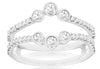 WIDE 0.50CT DIAMOND 14KT WHITE GOLD 3D CLASSIC ROUND BEZEL V SHAPE INSERT RING