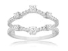 WIDE 0.50CT DIAMOND 14KT WHITE GOLD 3D CLASSIC V SHAPE INSERT RING