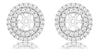 0.58CT DIAMOND 14KT WHITE GOLD 3D DOUBLE ROW ROUND & SQUARE HALO JACKET EARRINGS