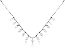 0.50CT DIAMOND 14KT WHITE GOLD 3D BY THE YARD CLASSIC DROP LOVE NECKLACE