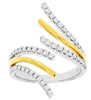 0.50CT DIAMOND 14KT 2 TONE GOLD 3D CLASSIC MULTI ROW CRISS CROSS FUN LOVE RING