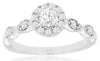 .50CT DIAMOND 14KT WHITE GOLD 3D CLASSIC ROUND HALO FLOWER INFINITY LOVE RING
