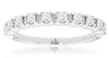 ESTATE .33CT DIAMOND 14KT WHITE GOLD ROUND SQUARE SEMI ETERNITY ANNIVERSARY RING