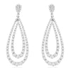 3.10CT DIAMOND 14KT WHITE GOLD 3D DOUBLE TEAR DROP CHANDELIER HANGING EARRINGS