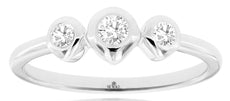 .18CT DIAMOND 14K WHITE GOLD 3 STONE PAST PRESENT FUTURE ETOILE ANNIVERSARY RING