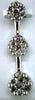 ESTATE 1.0CT DIAMOND 14KT WHITE GOLD CLUSTER FLOWER PAST PRESENT FUTURE PENDANT