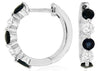 1.12CT DIAMOND & AAA SAPPHIRE 14KT WHITE GOLD 3D ROUND 5 STONE HANGING EARRINGS