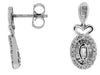 .72CT DIAMOND 14KT WHITE GOLD ROUND & BAGUETTE OVAL HEART SHAPE HANGING EARRINGS