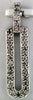 ESTATE .38CT DIAMOND 14KT WHITE GOLD ELONGATED RECTAGULAR OVAL FLOATING PENDANT