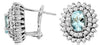 2.39CT DIAMOND & AAA AQUAMARINE 14KT WHITE GOLD 3D OVAL & ROUND CLIP ON EARRINGS