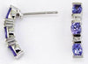 1.10CT DIAMOND & AAA TANZANITE 14KT WHITE GOLD OVAL PAST PRESENT FUTURE EARRINGS