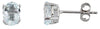 ESTATE 1.50CT AAA AQUAMARINE 14KT WHITE GOLD 3D CLASSIC OVAL EF STUD EARRINGS