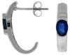.65CT AAA SAPPHIRE 14KT WHITE GOLD OVAL SEMI BEZEL UMBRELLA FUN HANGING EARRINGS