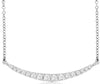 ESTATE .20CT DIAMOND 14KT WHITE GOLD 3D CLASSIC ROUND JOURNEY BAR LOVE NECKLACE