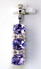 1.06CT DIAMOND & AAA TANZANITE 14KT WHITE GOLD ROUND PAST PRESENT FUTURE PENDANT