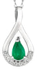 .44CT DIAMOND & AAA EMERALD 14KT WHITE GOLD PEAR SHAPE & ROUND TEAR DROP PENDANT