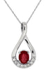 .47CT DIAMOND & AAA RUBY 14KT WHITE GOLD OVAL & ROUND INFINITY FLOATING PENDANT