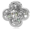 .95CT DIAMOND & AAA EMERALD 14K WHITE GOLD 4 LEAF CLOVER FLOWER FLOATING PENDANT
