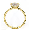 .16CT WHITE & PINK DIAMOND 14KT TRI COLOR GOLD 3D PAVE PEAR SHAPE ROPE LOVE RING