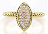 .16CT WHITE & PINK DIAMOND 14KT TRI COLOR GOLD 3D PAVE MARQUISE ROPE LOVE RING