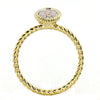 .16CT WHITE & PINK DIAMOND 14KT TRI COLOR GOLD 3D PAVE MARQUISE ROPE LOVE RING